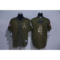 Oakland Athletics #4 Coco Crisp Green Salute to Service Stitched Baseball Jersey