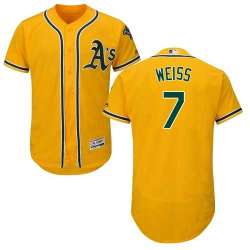 Oakland Athletics #7 Walt Weiss Yellow Flexbase Stitched Jersey DingZhi