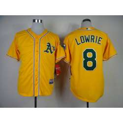 Oakland Athletics #8 Jed Lowrie Yellow Jerseys