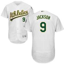Oakland Athletics #9 Reggie Jackson White Flexbase Stitched Jersey DingZhi