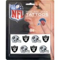 Oakland Raiders 8-PC Peel and Stick Tattoo Set