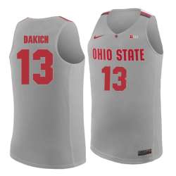Ohio State Buckeyes #13 Andrew Dakich Gray College Basketball Jersey Dzhi