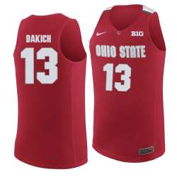 Ohio State Buckeyes #13 Andrew Dakich Red College Basketball Jersey Dzhi