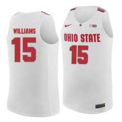Ohio State Buckeyes #15 Kam Williams White College Basketball Jersey Dzhi