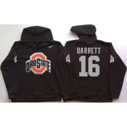 Ohio State Buckeyes #16 J.T. Barrett Black Men\'s Pullover Stitched Hoodie