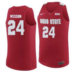 Ohio State Buckeyes #24 Andre Wesson Red College Basketball Jersey Dzhi