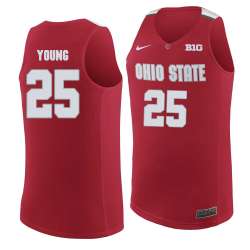 Ohio State Buckeyes #25 Kyle Young Red College Basketball Jersey Dzhi