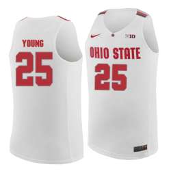 Ohio State Buckeyes #25 Kyle Young White College Basketball Jersey Dzhi
