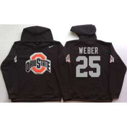 Ohio State Buckeyes #25 Mike Weber Black Men\'s Pullover Stitched Hoodie