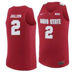 Ohio State Buckeyes #2 Musa Jallow Red College Basketball Jersey Dzhi
