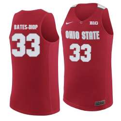 Ohio State Buckeyes #33 Keita Bates Diop Red College Basketball Jersey Dzhi