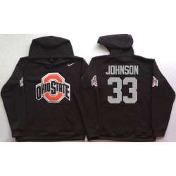 Ohio State Buckeyes #33 Pete Johnson Black Men's Pullover Stitched Hoodie