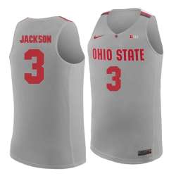 Ohio State Buckeyes #3 C.J. Jackson Gray College Basketball Jersey Dzhi