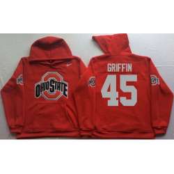 Ohio State Buckeyes #45 Archie Griffin Red Men's Pullover Stitched Hoodie
