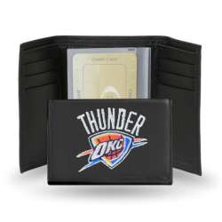 Oklahoma City Thunder Embroidered Leather Tri-Fold Wallet - Special Order