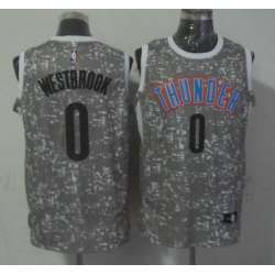 Oklahoma City Thunder #0 Russell Westbrook Gray City Luminous Stitched Jersey