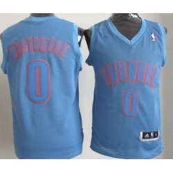 Oklahoma City Thunder #0 Russell Westbrook Revolution 30 Swingman Light Blue Big Color Jerseys