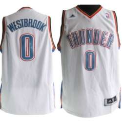 Oklahoma City Thunder #0 Russell Westbrook Revolution 30 Swingman White Jerseys