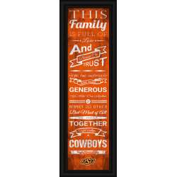 Oklahoma State Cowboys Family Cheer Print 8x24