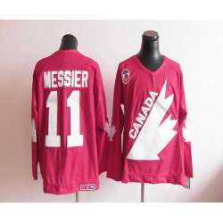 Olympic 1991 Canada #11 Mark Messier Red CCM Throwback Stitched NHL Jersey