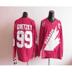 Olympic 1991 Canada #99 Wayne Gretzky Red CCM Throwback Stitched NHL Jersey