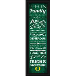 Oregon Ducks Family Cheer Print 8x24