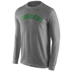 Oregon Ducks Nike Wordmark Long Sleeve WEM T-Shirt - Gray