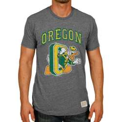 Oregon Ducks Original Retro Brand Vintage School Over Donald O Tri-Blend WEM T-Shirt - Heather Gray