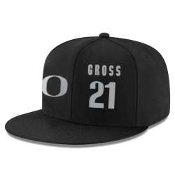 Oregon Ducks #21 Evan Gross Black College Basketball Adjustable Hat