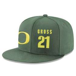 Oregon Ducks #21 Evan Gross Green College Basketball Adjustable Hat