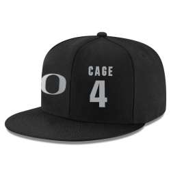 Oregon Ducks #4 M.J. Cage Black College Basketball Adjustable Hat