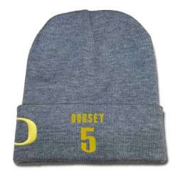 Oregon Ducks #5 Tyler Dorsey Gray College Basketball Adjustable Knit Hat