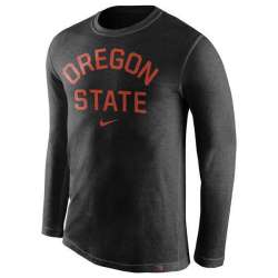 Oregon State Beavers Nike Conviction Long Sleeve Tri-Blend WEM T-Shirt - Heather Black