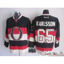 Ottawa Senators #65 Erik Karlsson Black Signature Edition Jerseys