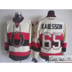 Ottawa Senators #65 Erik Karlsson Cream Signature Edition Jerseys