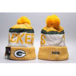 Packers Team Yellow Wordmark Cuffed Pom Knit Hat YP