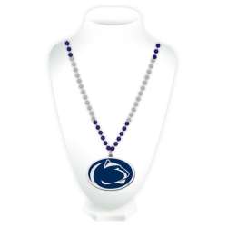 Penn State Nittany Lions Mardi Gras Beads with Medallion