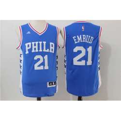 Philadelphia 76ers #21 Embiid Blue Swingman Stitched NBA Jersey