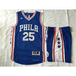 Philadelphia 76ers #25 Ben Simmons Blue Swingman Jersey(With Shorts)