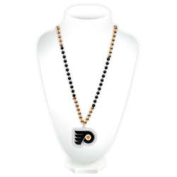 Philadelphia Flyers Mardi Gras Beads with Medallion - Special Order