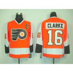 Philadelphia Flyers #16 BOBBY CLARKE Orange Jerseys