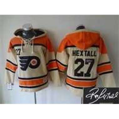 Philadelphia Flyers #27 Ron Hextall Cream Stitched Signature Edition Hoodie