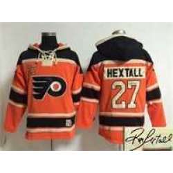 Philadelphia Flyers #27 Ron Hextall Orange Stitched Signature Edition Hoodie