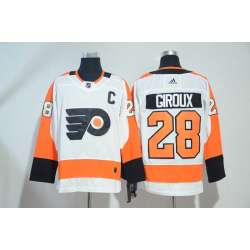 Philadelphia Flyers #28 Claude Giroux White Adidas Stitched Jersey