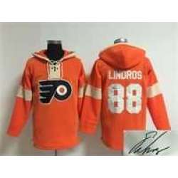 Philadelphia Flyers #88 Eric Lindros Orange Solid Color Stitched Signature Edition Hoodie