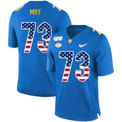 Pittsburgh Panthers 73 Mark May Blue USA Flag 150th Anniversary Patch Nike College Football Jersey Dyin