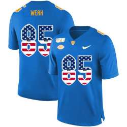 Pittsburgh Panthers 85 Jester Weah Blue USA Flag 150th Anniversary Patch Nike College Football Jersey Dyin