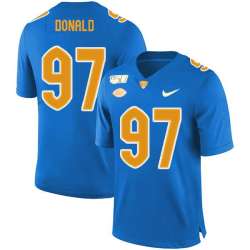 Pittsburgh Panthers 97 Aaron Donald Blue 150th Anniversary Patch Nike College Football Jersey Dzhi