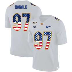 Pittsburgh Panthers 97 Aaron Donald White USA Flag 150th Anniversary Patch Nike College Football Jersey Dyin