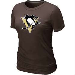 Pittsburgh Penguins Big & Tall Women's Logo Brown T-Shirt